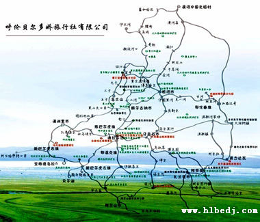 呼倫貝爾旅游地圖以及公里數(shù)